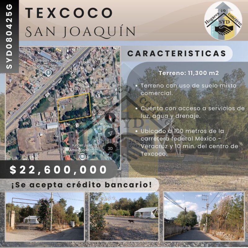 Terreno Comercial Texcoco San Joaquín