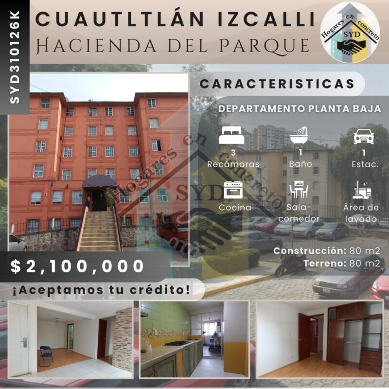 Departamento Cuautitlán Izcalli (Hacienda del Parque)