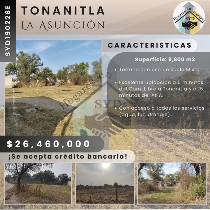 Terreno Tonanitla La Asunción